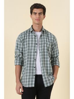 Allen Solly - Men Green Regular Fit Check Full Sleeves Casual Shirt