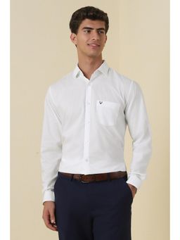 Allen Solly - Men White Solid Full Sleeves Formal Shirt