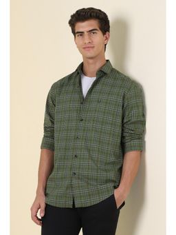 Allen Solly - Men Green Check Full Sleeves Casual Shirt