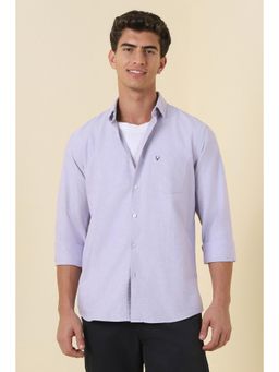 Allen Solly - Men Purple Slim Fit Solid Full Sleeves Casual Shirt