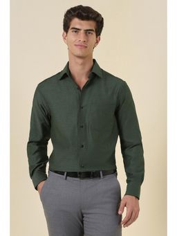 Allen Solly - Men Green Printed Full Sleeves Formal Shirt