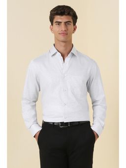 Allen Solly - Men Grey Textured Full Sleeves Formal Shirt