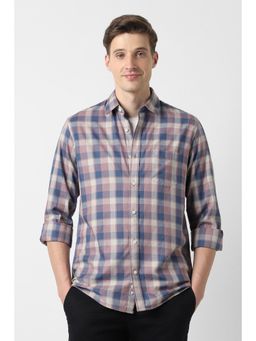 Peter England - Men Multi-Color Slim Fit Check Full Sleeves Casual Shirt