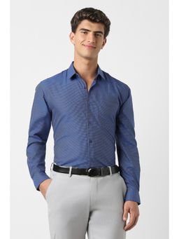 Peter England - Men Navy Full Sleeves Formal Shirt