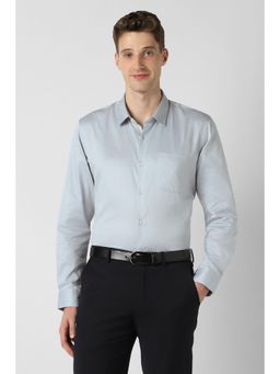 Peter England - Men Grey Slim Fit Full Sleeves Formal Shirt