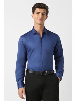 Peter England - Men Navy Slim Fit Full Sleeves Formal Shirt