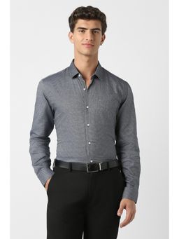 Peter England - Men Grey Slim Fit Full Sleeves Formal Shirt