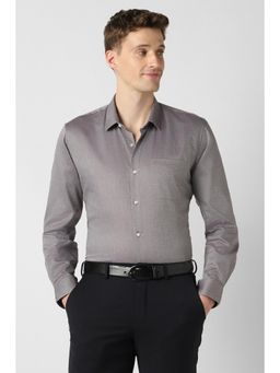 Peter England - Men Grey Slim Fit Full Sleeves Formal Shirt