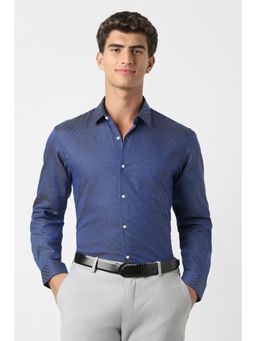 Peter England - Men Blue Slim Fit Full Sleeves Formal Shirt