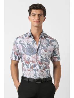 Peter England - Men Multi-Color Slim Fit Half Sleeves Formal Shirt