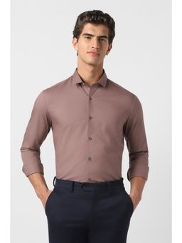 Peter England - Men Mauve Slim Fit Full Sleeves Formal Shirt