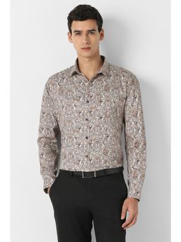 Van Heusen - Men Multi-Color Printed Full Sleeves Party Shirt