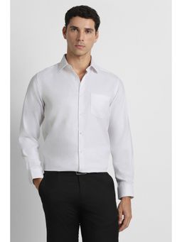 Van Heusen - Men White Textured Full Sleeves Formal Shirt