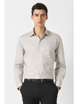Van Heusen - Men Grey Textured Full Sleeves Wedding Shirt