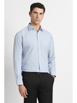 Van Heusen - Men Light Blue Check Full Sleeves Formal Shirt
