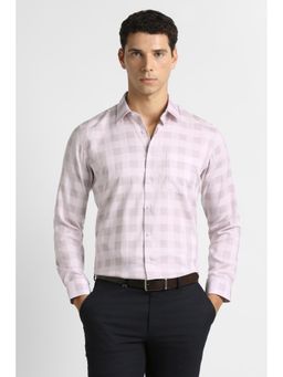 Van Heusen - Men Mauve Check Full Sleeves Formal Shirt