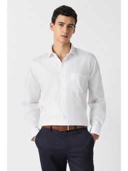 Van Heusen - Men White Textured Full Sleeves Formal Shirt