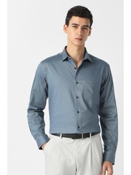 Van Heusen - Men Light Blue Stripe Full Sleeves Formal Shirt