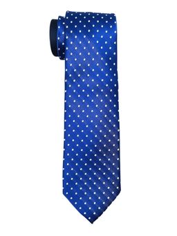 The Tie Hub - Blue with White Polka Different Tail Silk Neck Tie