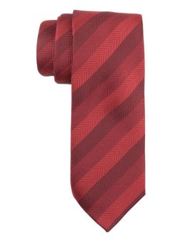 The Tie Hub - Stripe Red Microfiber Neck Tie