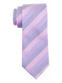 The Tie Hub - Pink Stripe Microfiber Neck Tie