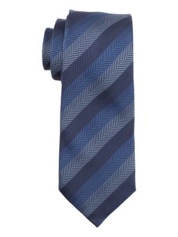 The Tie Hub - Stripe Blue Microfiber Neck Tie