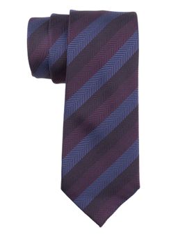 The Tie Hub - Blue with Purple Stripe Microfiber Neck Tie