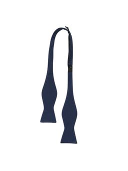 The Tie Hub - Solid Navy Blue Microfiber Self Bow Tie