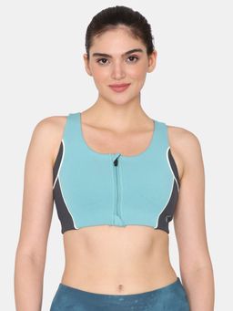 Zivame - Zelocity Medium Impact Sports Bra with Removable Padding - Porcelain