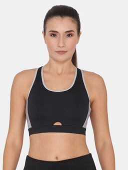 Zivame - Zelocity Quick Dry Sports Bra with Removable Padding - Jet Black