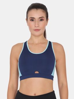 Zivame - Zelocity Quick Dry Sports Bra with Removable Padding - Medieval Blue