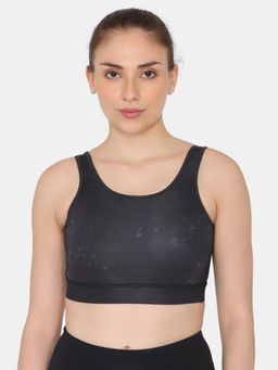 Zivame - Zelocity Quick Dry Gym Medium Impact Bra - Volcanic Ash