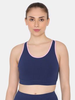 Zivame - Zelocity All Day Yoga Medium Impact Bra - Navy Peony