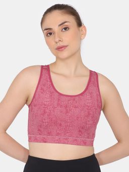 Zivame - Zelocity Quick Dry Gym Medium Impact Bra - Cashmere Rose