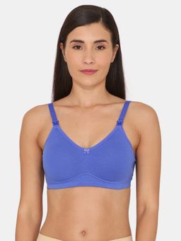 Zivame - Maternity Double Layered Non Wired Maternity / Nursing Bra - Baja Blue