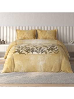 SPACES - Vortex Yellow Floral 100% Cotton Large Bedsheet With Pillow Covers