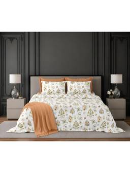 Sparsh - Dhola Maru Multi-Color Double Bedsheet with Pillow Covers
