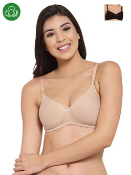Inner Sense - Organic Cotton Antimicrobal Padded t-shirt Bra Multi-Color (Pack of 2)