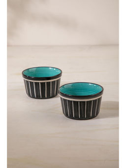 Freedom Tree - Color Pop Black and Mint Ceramic Ramekin (Pack of 2)