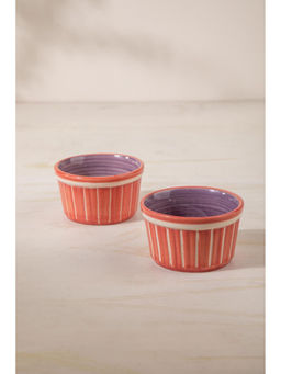 Freedom Tree - Color Pop Coral and Lavender Ceramic Ramekin (Pack of 2)