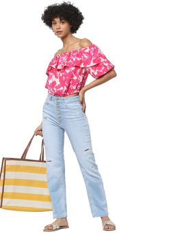 ONLY - Women Patterned Blue Jeans