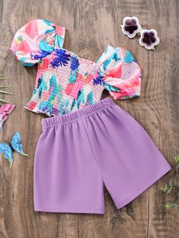 Hopscotch - Multi-Color All Over Print Top and Shorts