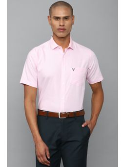 Allen Solly - Men Pink Slim Fit Solid Half Sleeves Formal Shirt
