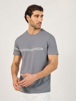 Styli Elevate - Men Regular Fit Typography Round Neck Short Sleeve T-Shirt