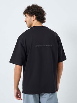 Styli - Men Oversized Typography Crew Neck Half Sleeves T-Shirt