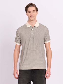 Espanshe - Xokeia - Regular Printed Polo T-Shirt - Light Beige
