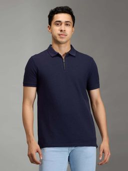 Pepe Jeans - Navy Blue Solid Men Short Sleeves Polo T-Shirt