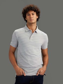 Pepe Jeans - Grey Geometric Printed Men Short Sleeves Polo T-Shirt