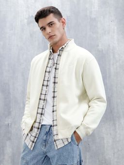 WROGN - Men’S Solid Zip-Up Stand Collar Bomber Jacket - Aloe Wash