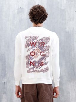 WROGN - Casual Oversized Sweatshirt With Graphic - Off White